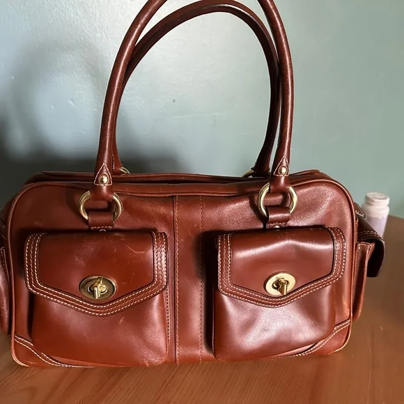 バッグ Vintage Coach Gallery Pocket Satchel Bag $360 free shipping 💌SOLD Y2K Coach Signature Gallery Pocket